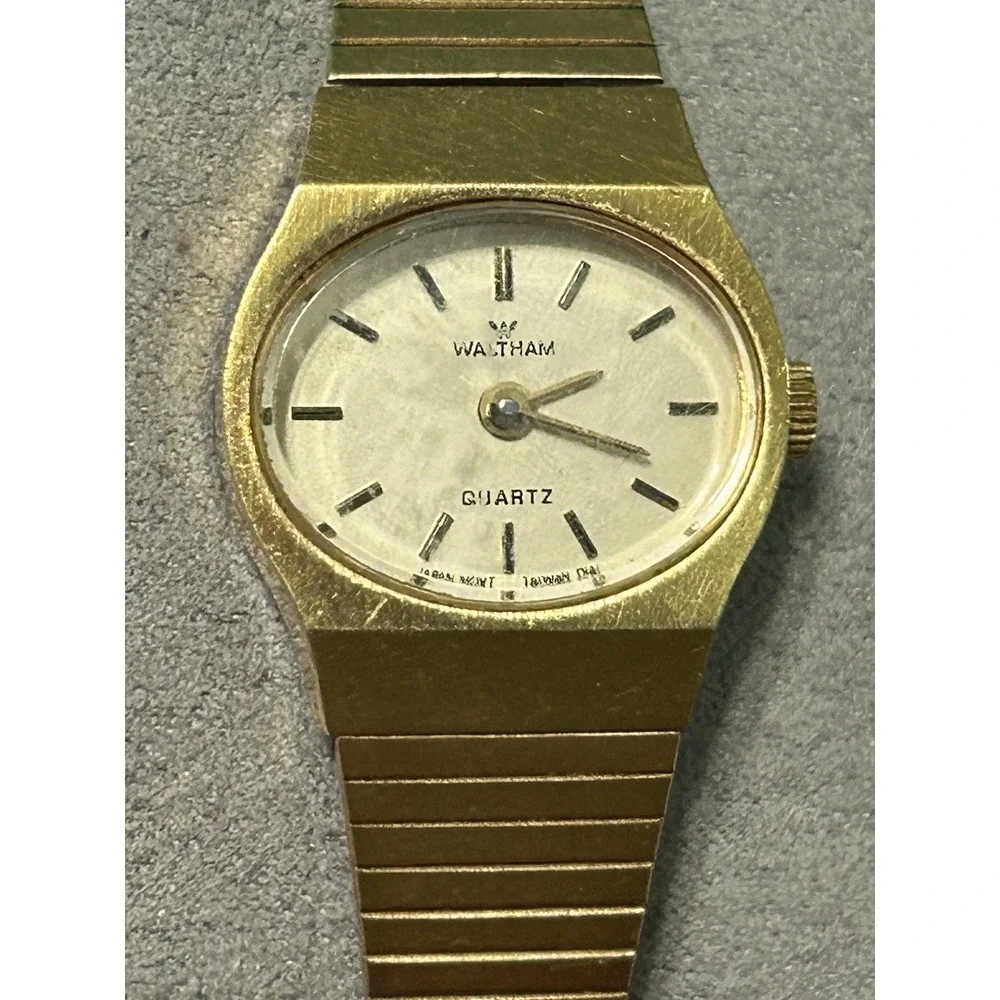 Waltham Ladies Dress Cocktail Wrist Watch Gold Tone Quartz XL694-202 NeedBattery